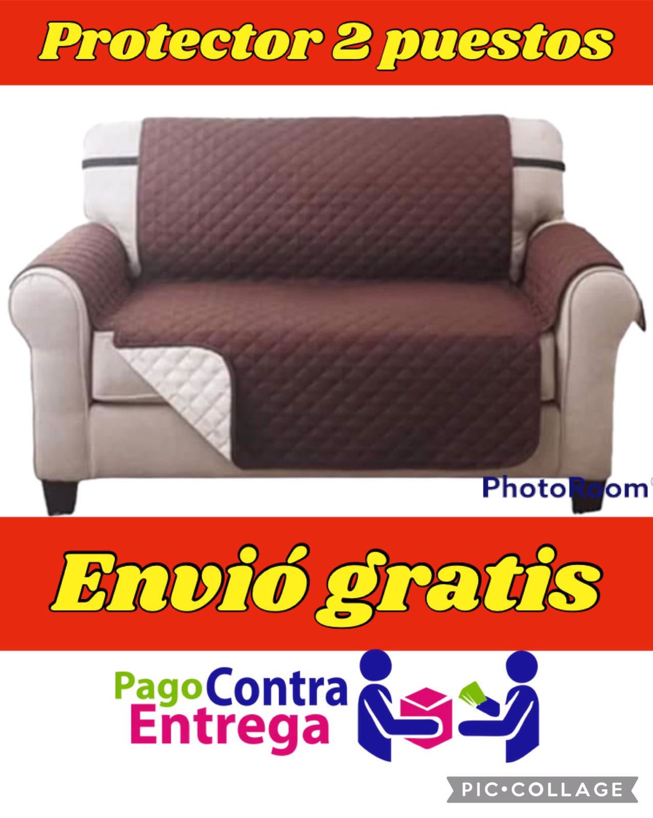 PROTECTOR PARA SOFA DOBLE FAZ REVERSIBLE 1 PUESTO 55x180CM 5