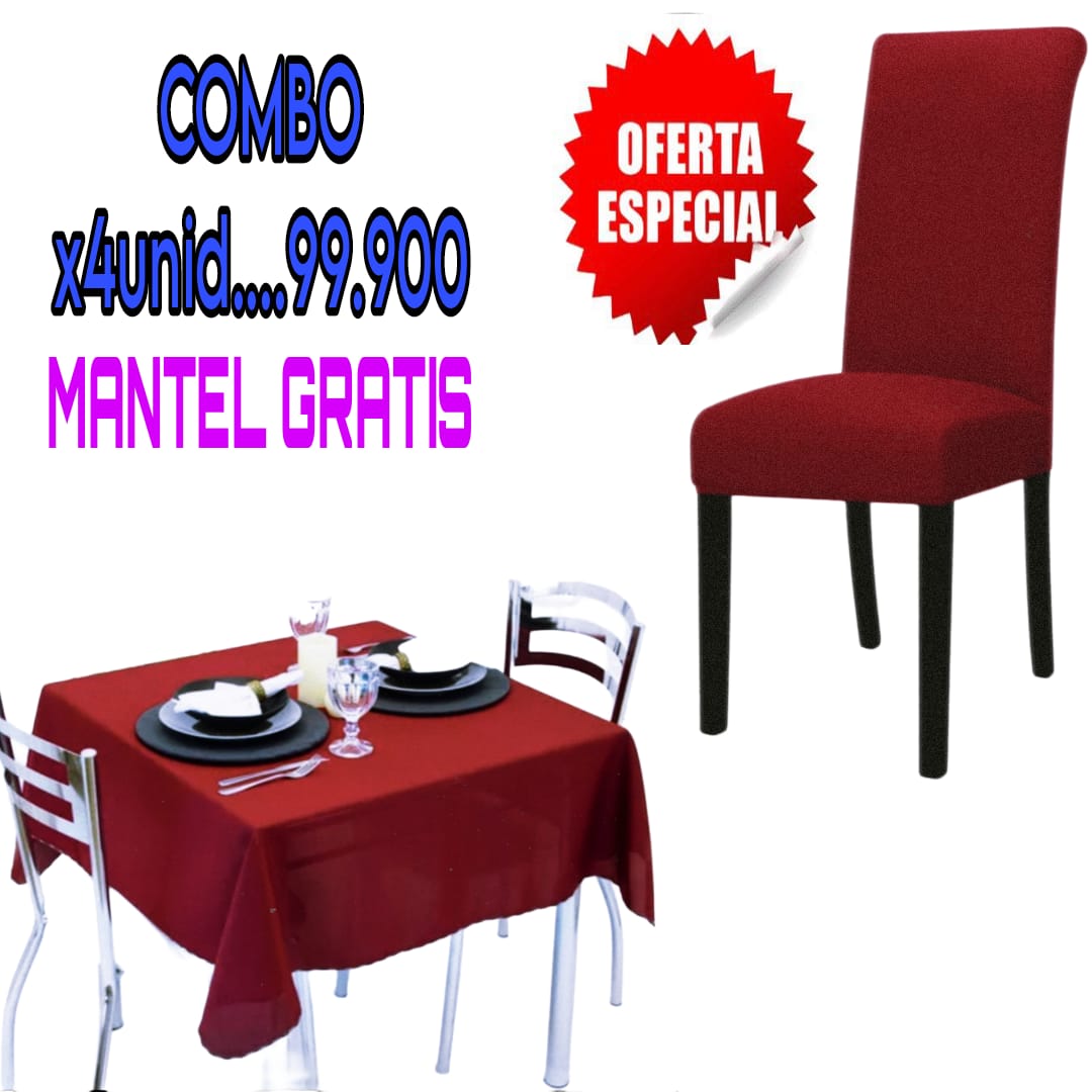 FUNDA AJUSTABLE PARA SILLAS DE COMEDOR GRATIS MANTEL ⭐️⭐️⭐️⭐️⭐️5/5