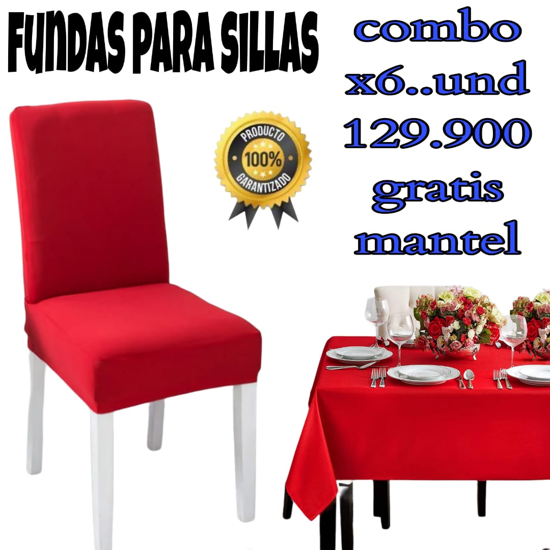 FUNDA AJUSTABLE PARA SILLAS DE COMEDOR GRATIS MANTEL ⭐️⭐️⭐️⭐️⭐️5/5