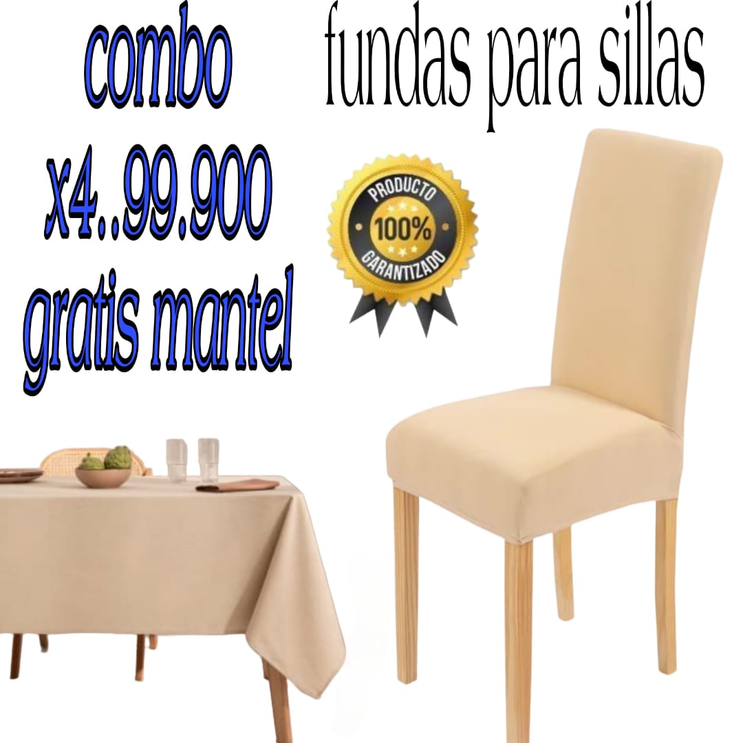 FUNDA AJUSTABLE PARA SILLAS DE COMEDOR GRATIS MANTEL ⭐️⭐️⭐️⭐️⭐️5/5