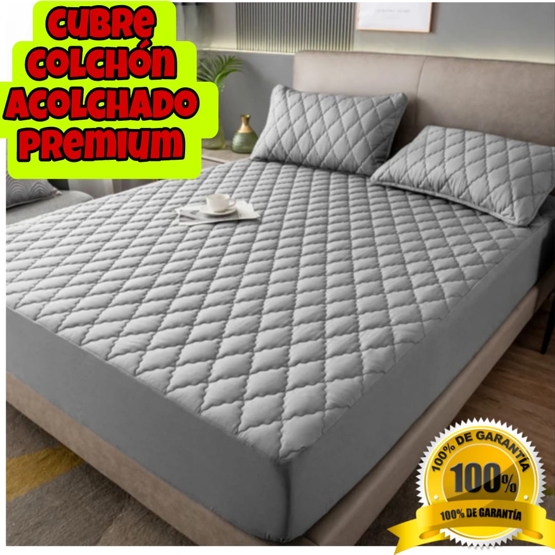 CUBRE COLCHON PREMIUM ACOLCHADO🛌 ALTO 45CM ⭐️⭐️⭐️⭐️⭐️5/5