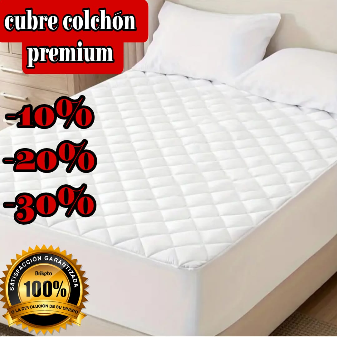 CUBRE COLCHON PREMIUM ACOLCHADO🛌 ALTO 45CM ⭐️⭐️⭐️⭐️⭐️5/5