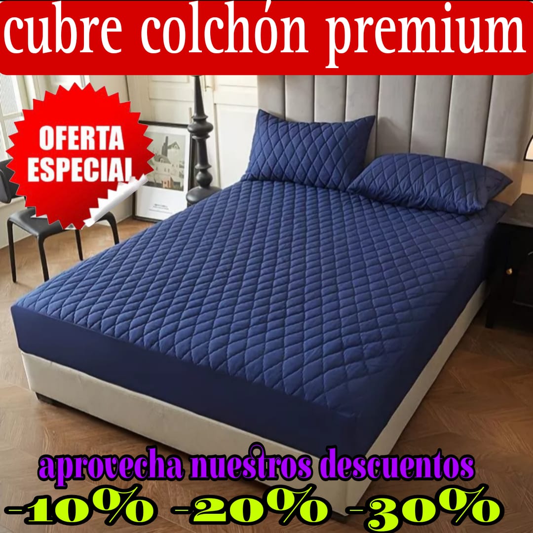 CUBRE COLCHON PREMIUM ACOLCHADO🛌 ALTO 45CM ⭐️⭐️⭐️⭐️⭐️5/5