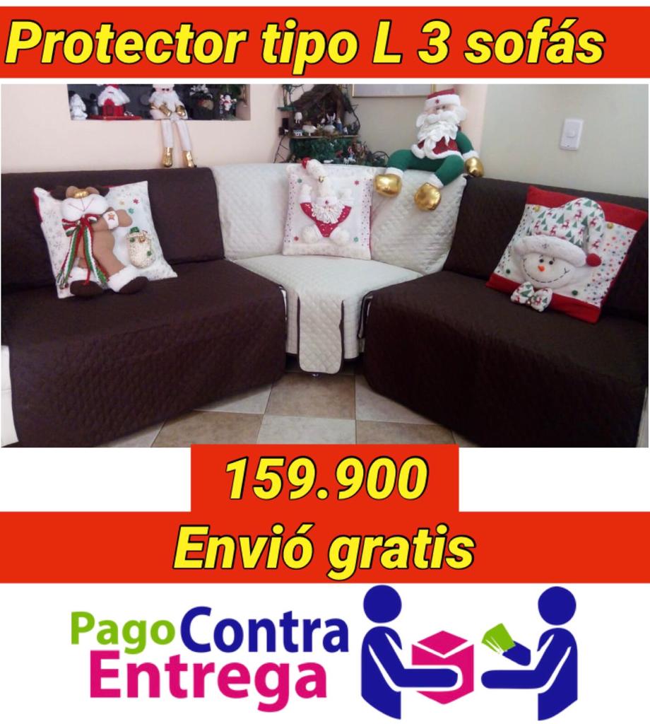 PROTECTOR PARA SOFA DOBLE FAZ REVERSIBLE TIPO L 3 SOFAS⭐️⭐️⭐️⭐️⭐️5/5